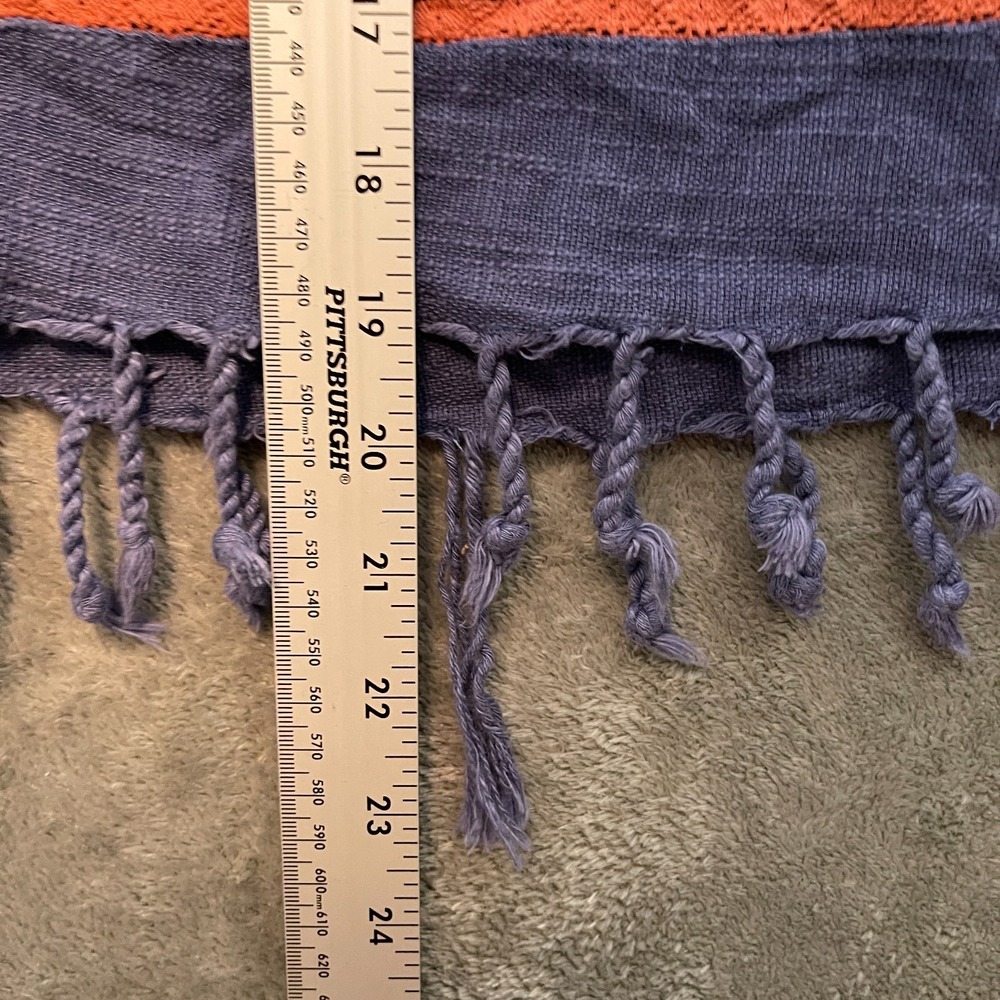 Rocks Indigo Women Boho Peasant Top M Festival Boxy Cropped Tasseled Fringe - Picture 10 of 12